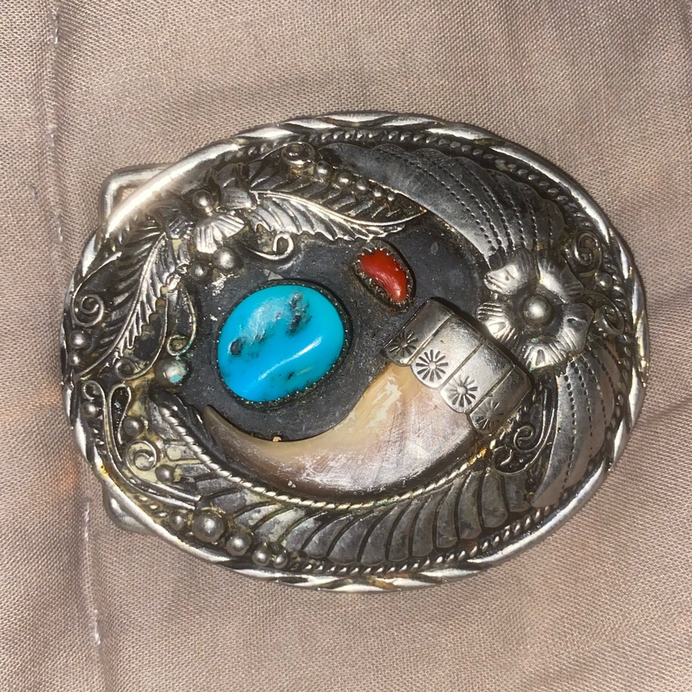 Super rare vintage ivory belt buckle
